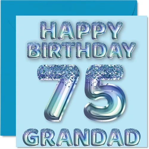 Miniatura 297 de Stuff4 Tarjeta de primer cumpleaños para niños, globo de fiesta con purpurina azul, tarjetas de feliz cumpleaños para niño de 1 año, nieto, hijo, 57
