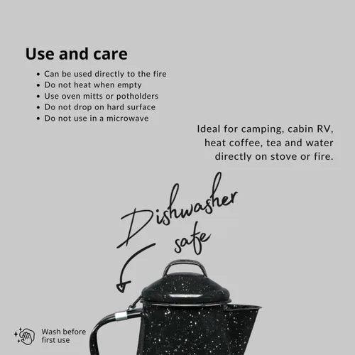 Miniatura 6 de Calentador para café de Granite Ware., Negro
