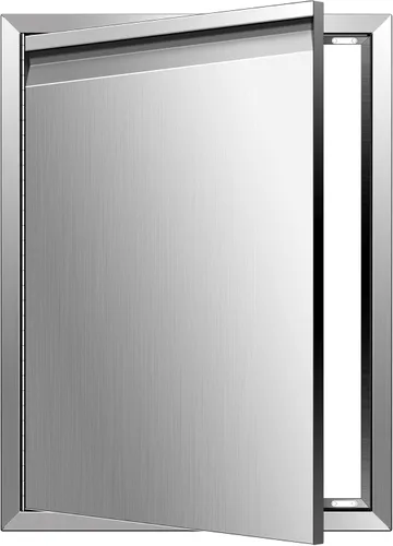 Miniatura 14 de Puertas de cocina para exteriores de 26 pulgadas de ancho x 24 pulgadas de alto con mango horizontal, puertas de acceso dobles para barbacoa, acero