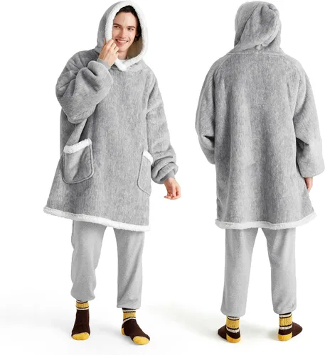 Miniatura 47 de Bedsure Manta con Capucha, Manta Portátil con Capucha como Regalos para Mamá, Regalos de Cumpleaños para Mujeres, Niños y Adolescentes, Sudadera