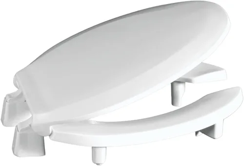 Miniatura 10 de Centoco Asiento de inodoro elevado de 3 pulgadas para personas mayores, redondo, frente abierto con tapa, comercial, plástico, fabricado