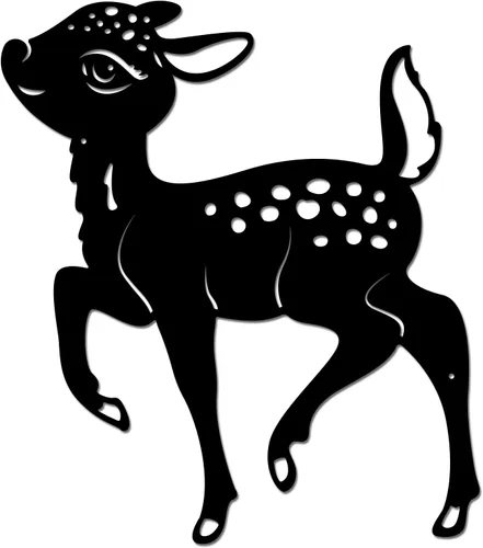 SUPERDANT Bonito arte de pared de metal con ciervos, decoración de pared de animales del bosque, adorno de metal de ciervo ciruela, letrero colgante