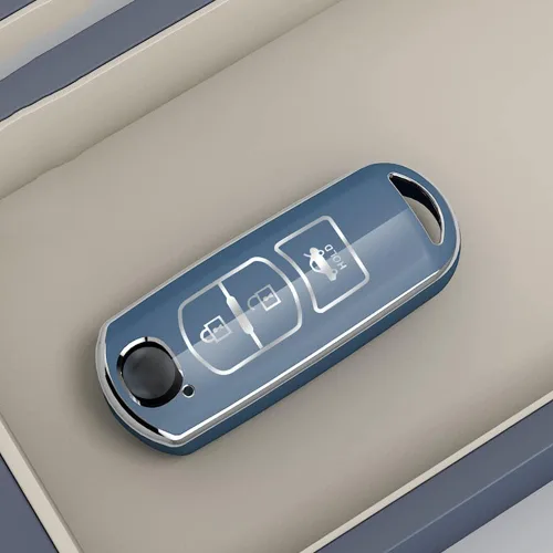 Miniatura 6 de ontto Funda para llave inteligente compatible con Mazda de 3 botones para Mazda 2, 3, 5, 6, 8, CX3, CX5, CX7, CX9, MX5, protector de llave de Negro