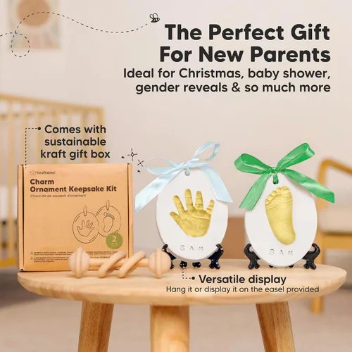 Miniatura 5 de Kit de huellas de manos y pies para bebé Niñas, Niños - Kit personalizado de adornos de Navidad de la primera Navidad del bebé, regalos de Navidad