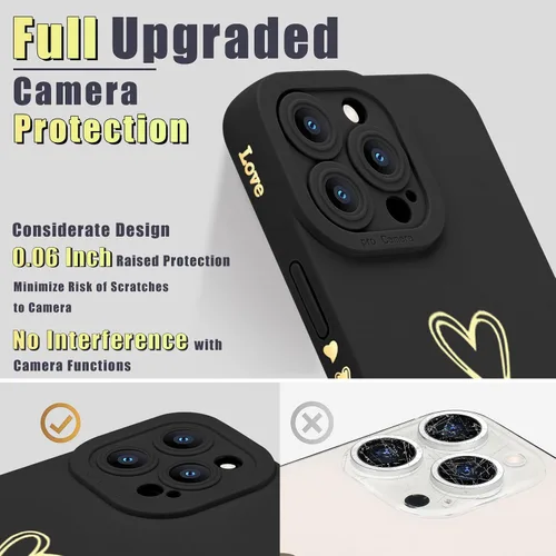 Miniatura 3 de Teageo Funda compatible con iPhone 13 Pro de 6.1 pulgadas para mujeres y niñas, bonito corazón de amor de lujo