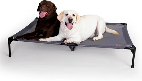 Miniatura 29 de K&H PET PRODUCTS - Cuna elevada para mascotas con centro de malla, varios tamaños Malla Chocolate/Negro