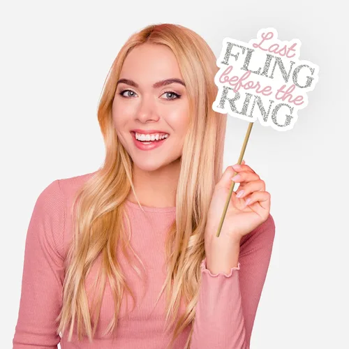 Miniatura 8 de Accesorios para cabina de fotos de despedida de soltera totalmente montados, juego de 32 letreros de oro rosa, rosa y plata, suministros