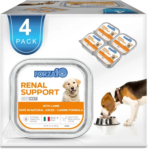 Forza10 - Alimento para perros, alimento húmedo formulado por veterinarios para apoyo renal, sin OMG, sabor a cordero, fabricado en Italia (3.5