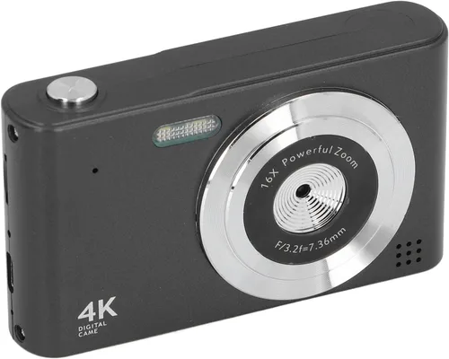 Miniatura 2 de Cámara digital HD Vintage 4K 2.4in 48MP 16X Zoom sin vibración para fotografía, grabación de video, viajes (negro)