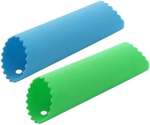 Rodillos de tubo pelador de ajo de silicona, removedor de piel, rodillo de ajo para herramientas útiles de cocina (azul, verde)
