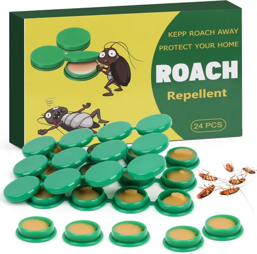 24 Pack de cebo de gel para cucarachas y asesino de cucarachas para interiores para el hogar, poderoso cebo repelente de cucarachas y trampa para la
