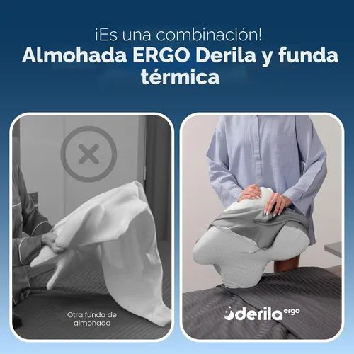 Miniatura 7 de Derila Ergo - Funda de almohada térmica para almohada cervical para cuello cervical, almohada refrescante para almohada de espuma viscoelástica