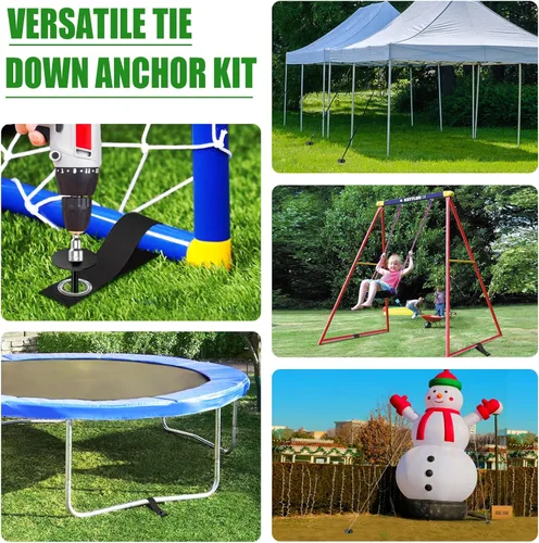 Miniatura 6 de Anclajes de suelo Eurmax USA Anclajes de trampolines con tornillo para vientos fuertes Estacas de tienda de campaña de alta resistencia Anclajes