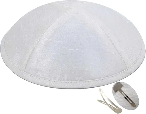 Miniatura 35 de Zion Judaica Deluxe Raw Silk Kippot Paquetes a granel o kipá individual incluye clips gratis