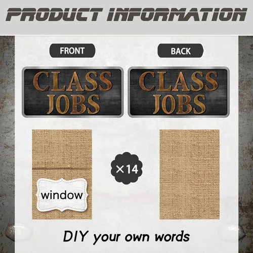 Miniatura 3 de Zonon Class Jobs Tablero de Anuncios Colorido para Trabajos de Clase Conjunto de Gráfico de Bolsillos Ayudante del Maestro Decoración de Pizarra