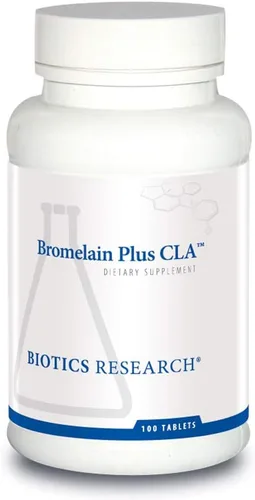 Biotics Research Bromelain Plus CLA suministra bromelina y papaína, proporciona apoyo suplementario enzimático, apoya la comodidad muscular 100