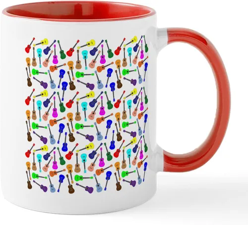 Miniatura 44 de CafePress Peace Love - Taza de café de cerámica para ukelele (11 oz (11.0 fl oz)