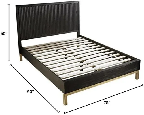 Miniatura 2 de Modus Furniture Cama de madera maciza, California King, Kentfield - roble negro a la deriva
