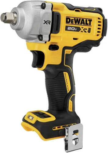 DEWALT Llave de impacto inalámbrica máxima de 20 V, anillo de cerdo de 1/2 pies, incluye luz de trabajo LED y clip para cinturón, solo herramienta