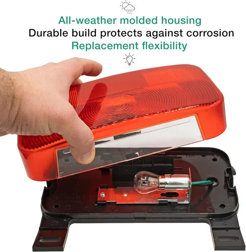 Miniatura 3 de Lumitronics Luz de Montaje en Superficie Roja, Soporte de Licencia y Luz de Licencia, Freno/Giro/Trasera para RV, Tráiler, Cámper, 5ª Rueda, Negro
