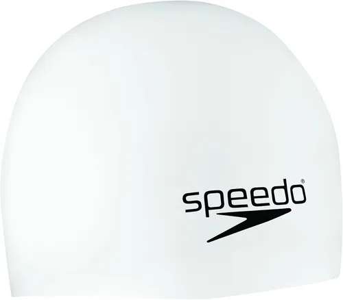 Speedo - Gorro de natación unisex para adultos, de silicona Blanco