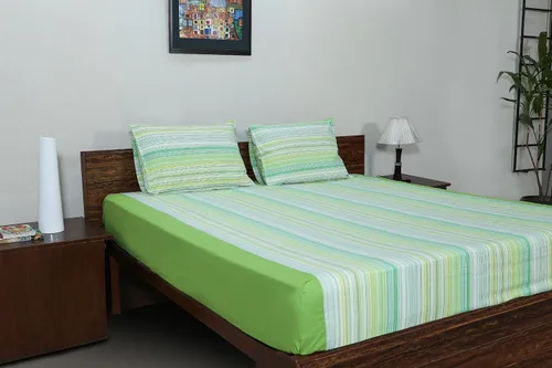 Miniatura 2 de Tamaño de cama doble (9 pies x 9 pies), sábana de cama premium cómoda con 2 fundas de almohada a juego, sábana de cama 100% algodón, diseño