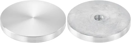 Miniatura 44 de uxcell M6 Rosca 0.787 in de diámetro de forma redonda de aluminio disco hardware 1pcs, aluminio círculo disco vidrio adaptador superior para mesa