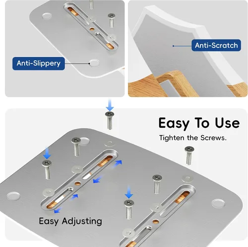 Miniatura 7 de AFOOYO Soporte vertical doble para laptop, soporte ajustable de madera en forma de pico de nieve, base de escritorio con 2 ranuras compatible
