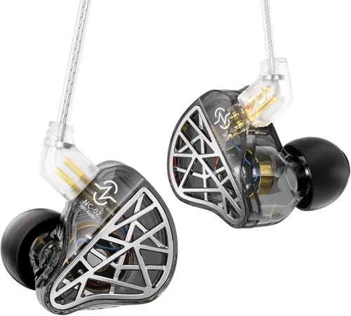 Miniatura 15 de Monitor intrauditivo CCA CRA - Auriculares IEM con controlador dinámico de diafragma ultrafino, auriculares con graves con cable extraíble de 2