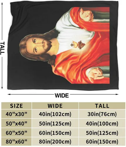 Miniatura 6 de Manta de franela ultrasuave del Sagrado Corazón de Jesús para habitación, manta de franela cálida
