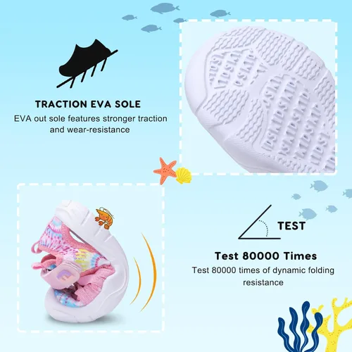 Miniatura 4 de JOINFREE Zapatos de agua para niños y niñas, transpirables, Qucik Dry Sport Playa, sandalias ligeras y flexibles