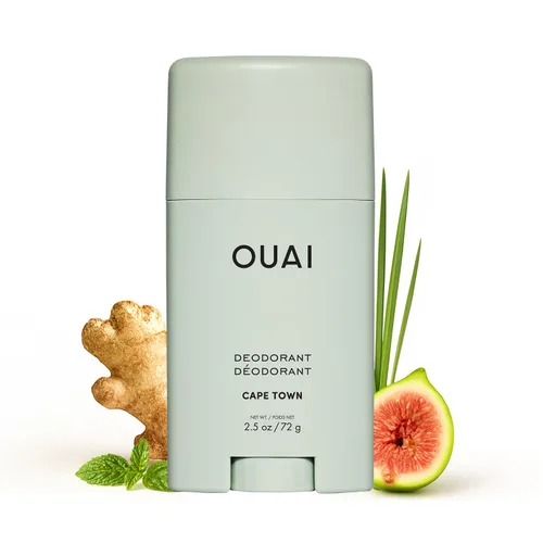 OUAI Desodorante sin aluminio, desodorante para mujer con control de olores las 24 horas y aplicación invisible, enriquecido con notas de hierba