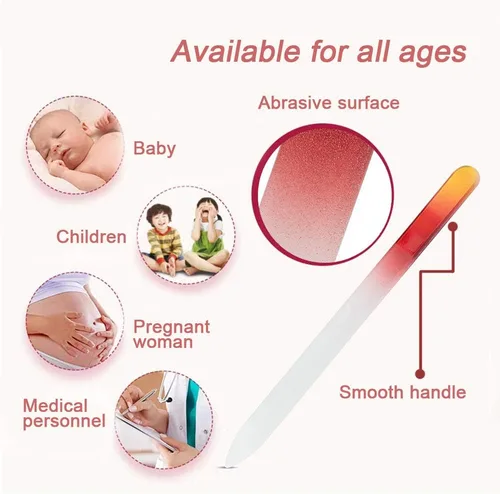 Miniatura 3 de 6 Pack de Limas de Uñas de Cristal con Estuche, Juego de Limas de Uñas para Dedos, Limas de Uñas de Doble Cara, Cuidado Profesional de Manicura