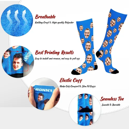 Miniatura 7 de Calcetines personalizados con foto, calcetines personalizados con imágenes, calcetines personalizados para hombres