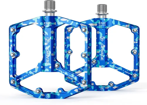 Miniatura 15 de Pedales de bicicleta de carretera/montaña - Pedales de bicicleta de 3 rodamientos - Pedales planos mecanizados CNC de 9/16 pulgadas con clavos