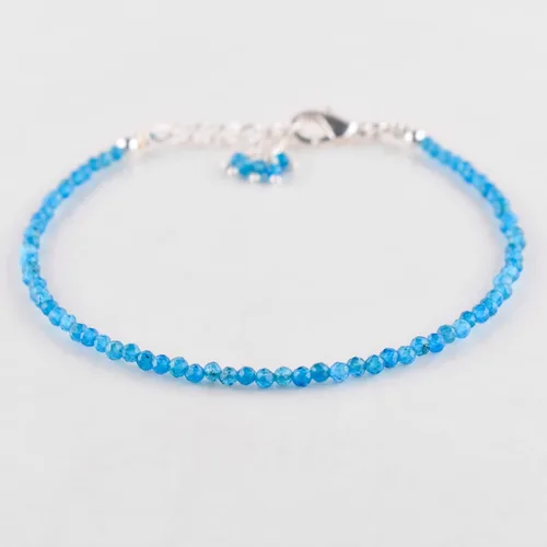 Miniatura 59 de Natural Gemstone Micro Round Beads Dainty Choker Bangle Bracelet, Handmade Jewelry for Women, Healing Chakra Crystals Silver Plated Chain 8 inch
