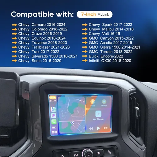 Miniatura 3 de LFOTPP SILVERADO 1500 - Protector de pantalla de navegación para automóvil LTZ MyLink de 7 pulgadas 2014-2021, [9H] de vidrio templado, pantalla