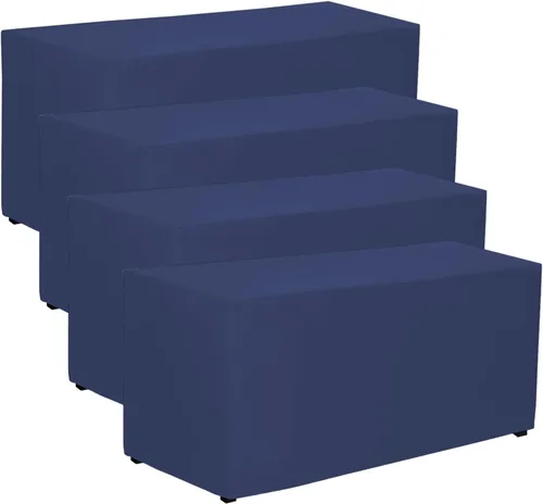 Miniatura 8 de PLOYMONO - Juego de 2 manteles ajustables, mantel de longitud hasta el suelo para mesa rectangular de 4 pies (122x61 cm) de poliéster, ideal