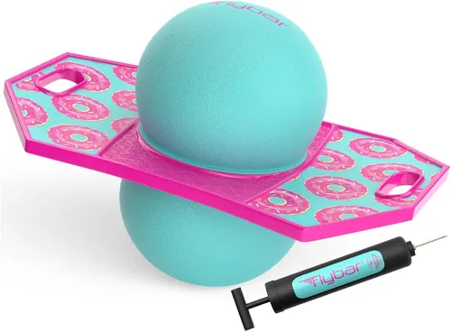 Miniatura 16 de Flybar Pogo - Pelota de truco para niños, tabla de rebote de equilibrio con cubierta antideslizante, bomba incluida, juguetes para interiores y Robot