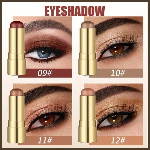 Miniatura 7 de MIELIKKI Barra de rubor en crema, maquillaje en barra de contorno, tonos con resaltadores y barras de sombra de ojos, larga duración, impermeable