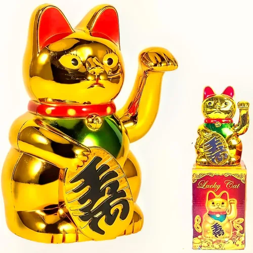 Gato de la suerte chino que agita los gatos de oro brazo de la fortuna pequeño que agita la suerte Feng Shui Gato de oro que agita el gato para la
