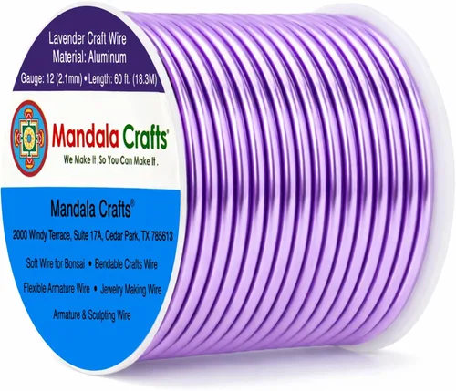 Miniatura 103 de Mandala Crafts - Alambre de aluminio anodizado de 8 calibre para hacer joyas - 9.75 m de alambre flexible negro colorido - Flexible para bonsái