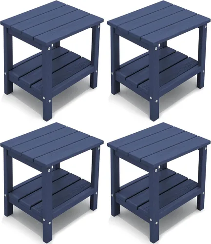 Miniatura 37 de KINGYES Mesa auxiliar doble, mesa auxiliar Adirondack- Aruba