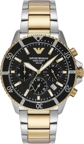 Miniatura 17 de Emporio Armani World Explorer Dive-Inspired Men's Watch with Stainless Steel, Silicone or Leather Band