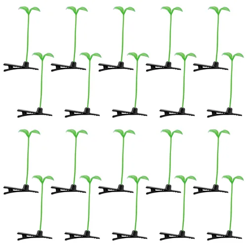 Miniatura 10 de AUEAR, Paquete de 20 pinzas para el pelo de brotes de frijoles de plantas, horquilla de guisante, accesorios para la cabeza para mujeres y niñas