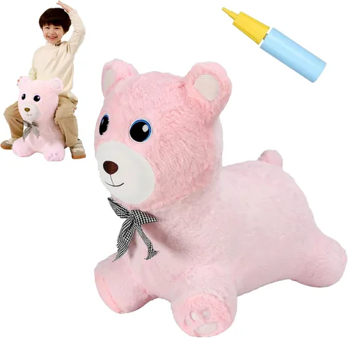 Miniatura 16 de INPANY Caballo Saltarín, Juguetes Panda Brincolín, Animal de Peluche Saltarín para Niños Pequeños, Juguetes de Goma Inflables para Montar, Regalo