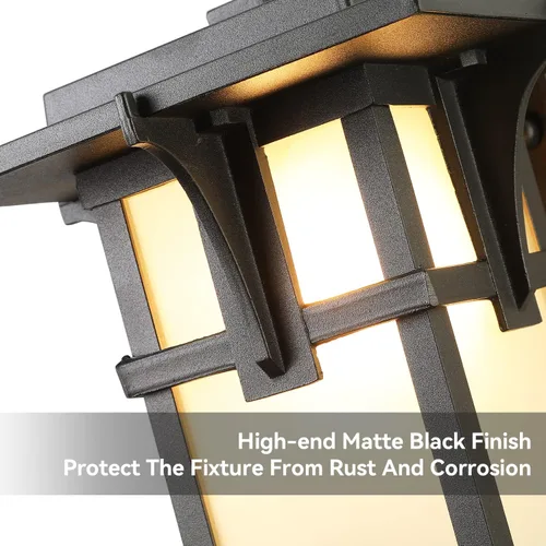Miniatura 3 de Luces de porche para montaje en pared, farol de pared al aire libre, de aluminio impermeable con vidrio esmerilado, lámparas de pared modernas