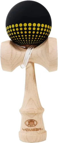 Yomega Pro Model Kendama - El tradicional juego de habilidades japonés para lanzar y atrapar con pintura de goma para facilitar el juego de Negro