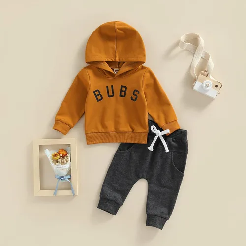 Miniatura 6 de Conjunto de 2 piezas de sudadera con capucha para bebé y niño, diseño de dinosaurio. Atuendo de otoño e invierno.