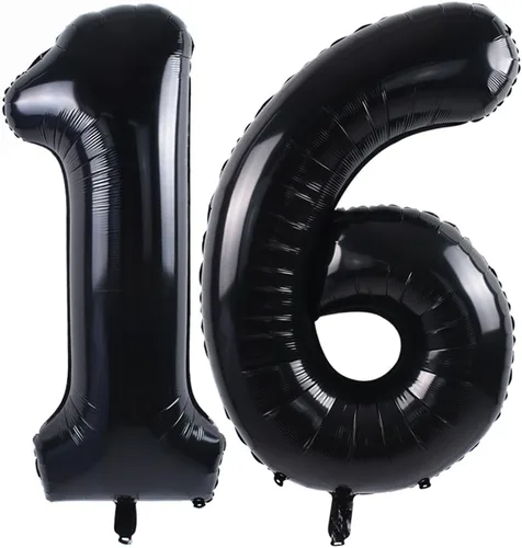 Miniatura 57 de TONIFUL Globos grandes de helio de letras B negras grandes de 40 pulgadas, globos de aluminio Mylar para decoración de suministros de fiesta